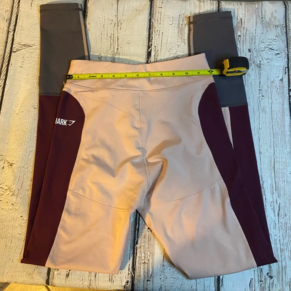 Gymshark Illusion Leggings Three Tone Pink & Maroon Contouring Leggings - Picture 4 of 6